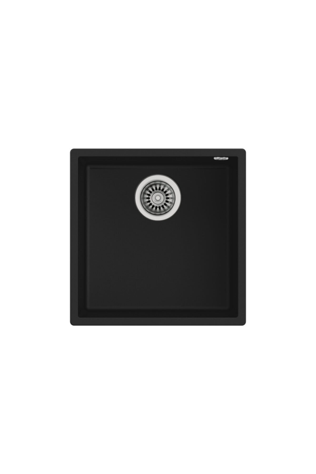 Square 40.40 Tek Göz Tegranite Siyah Eviye