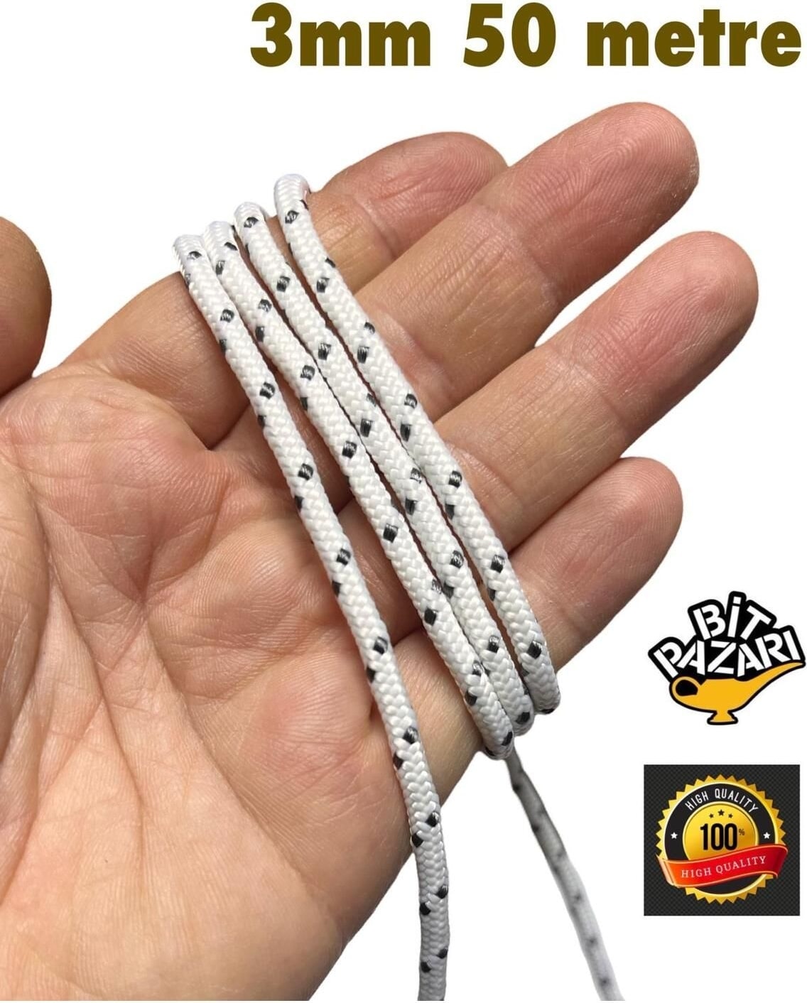 3mm 50 Metre Ipek Halat , Iskota Halat , Salıncak Ipi , Bağlama Ipi - Hamak Ipi