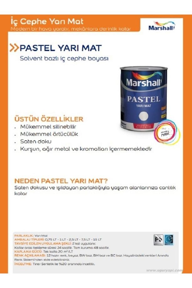 Pastel Yarı Mat Sentetik Boya 1 L Fildişi