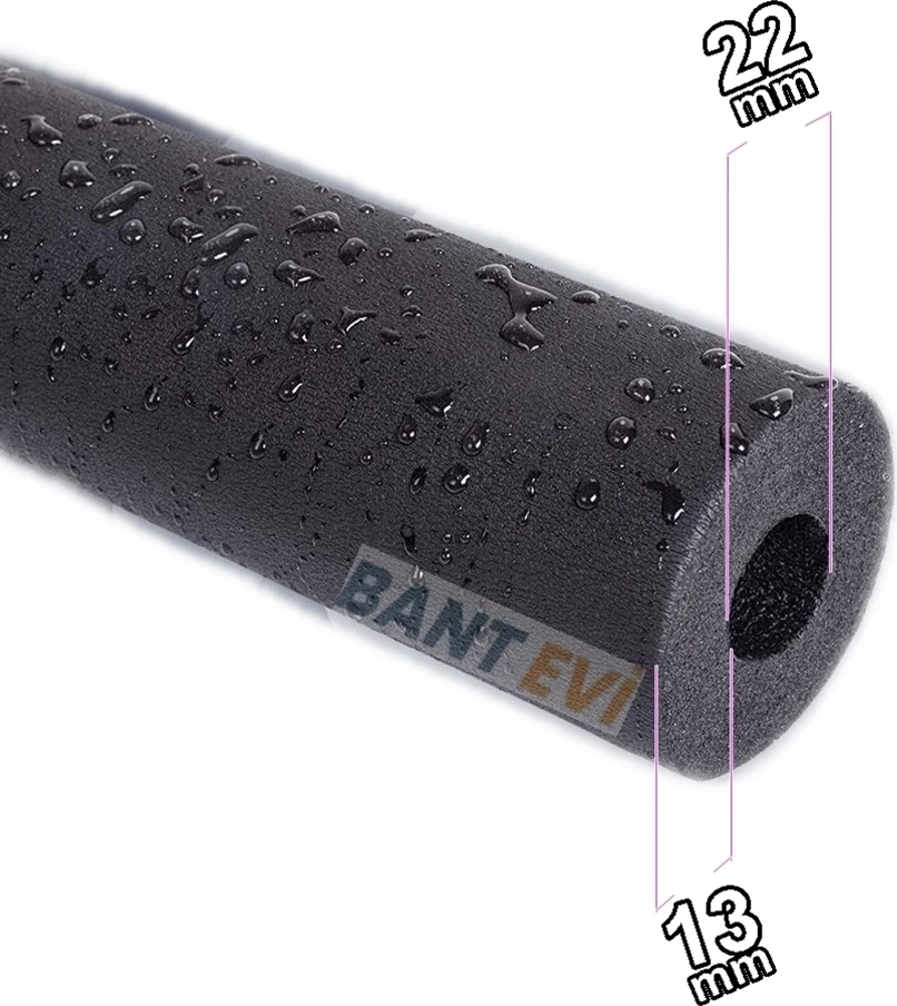 Boru Izolasyon Malzemesi 1/2" 22mm İç Çap, 13MM Et Kalınlık, 2mt Kauçuk Boru Izolasyon