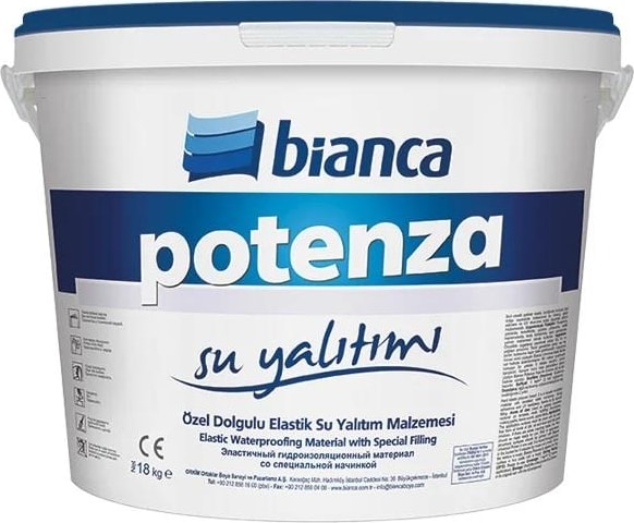 Potenza Uv Dirençli Özel Dolgulu Su Yalıtım Malzemesi 18 kg Beyaz