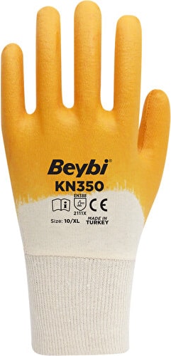 KN350 Pamuk Astarlı Nitril Kaplı Iş Eldiveni No:9 Large 1 Çift