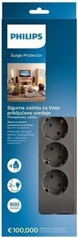 4-lü SPN3140A/62 900 Joules Akım Koruma Prizi GRİ