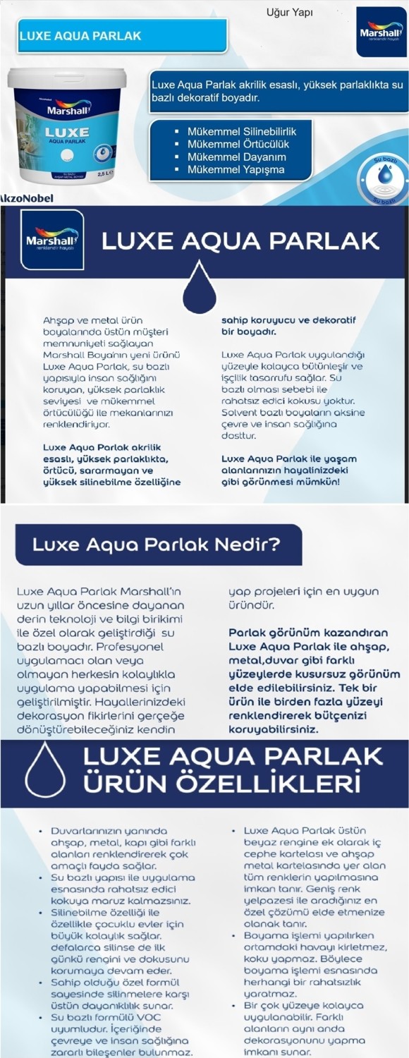 Aqua Luxe Su Bazlı Parlak Akrilik Esaslı Dekoratif Boya