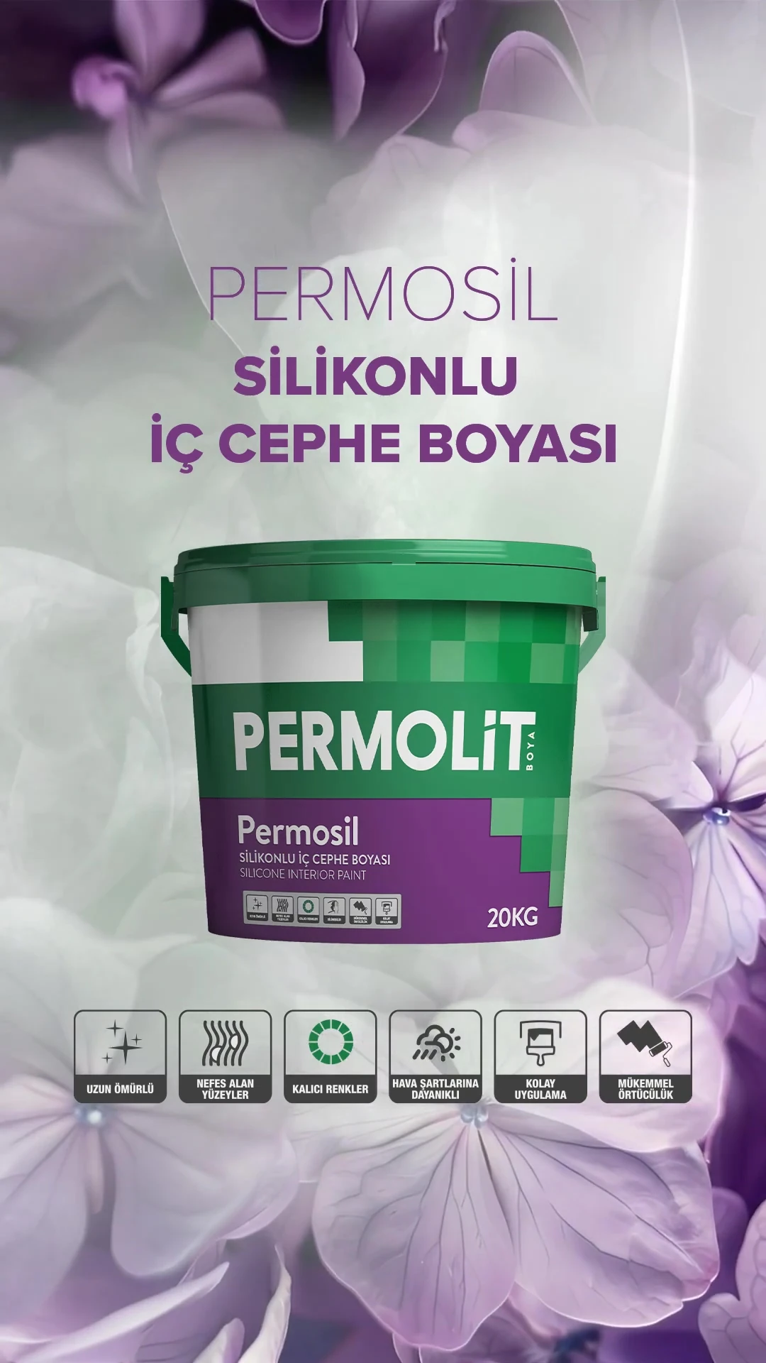 Permosil Silikonlu Iç Cephe Boyası - 20 kg - 2216 Çakıl