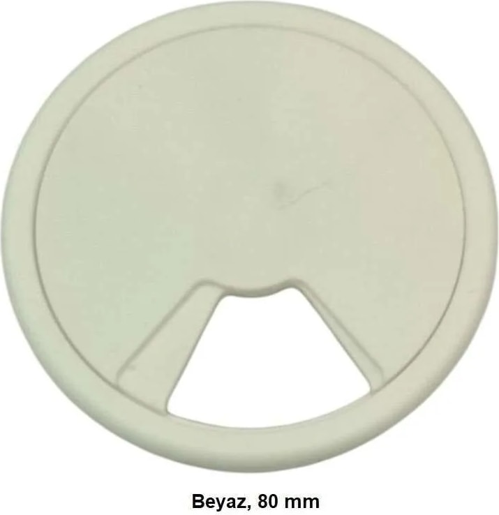 Masaüstü Kablo Kanalı Deliği Kapağı Beyaz 8 cm