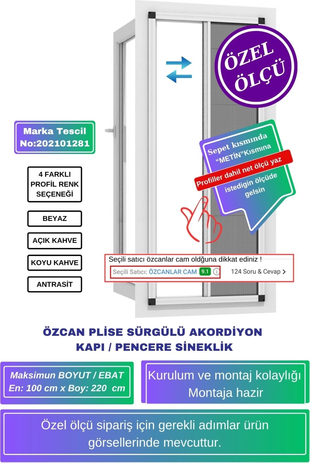 💥En 100 x Boy 220 cm Plise Sürgülü Kayar Kapı Sineklik 🚪 Demir, Ahşap, Çelik, Pimapen Kapılara Uyumlu 🦟 Yaz Fırsatı! ❌ Sineklere Son 🛒 Hemen Sepete Ekle!