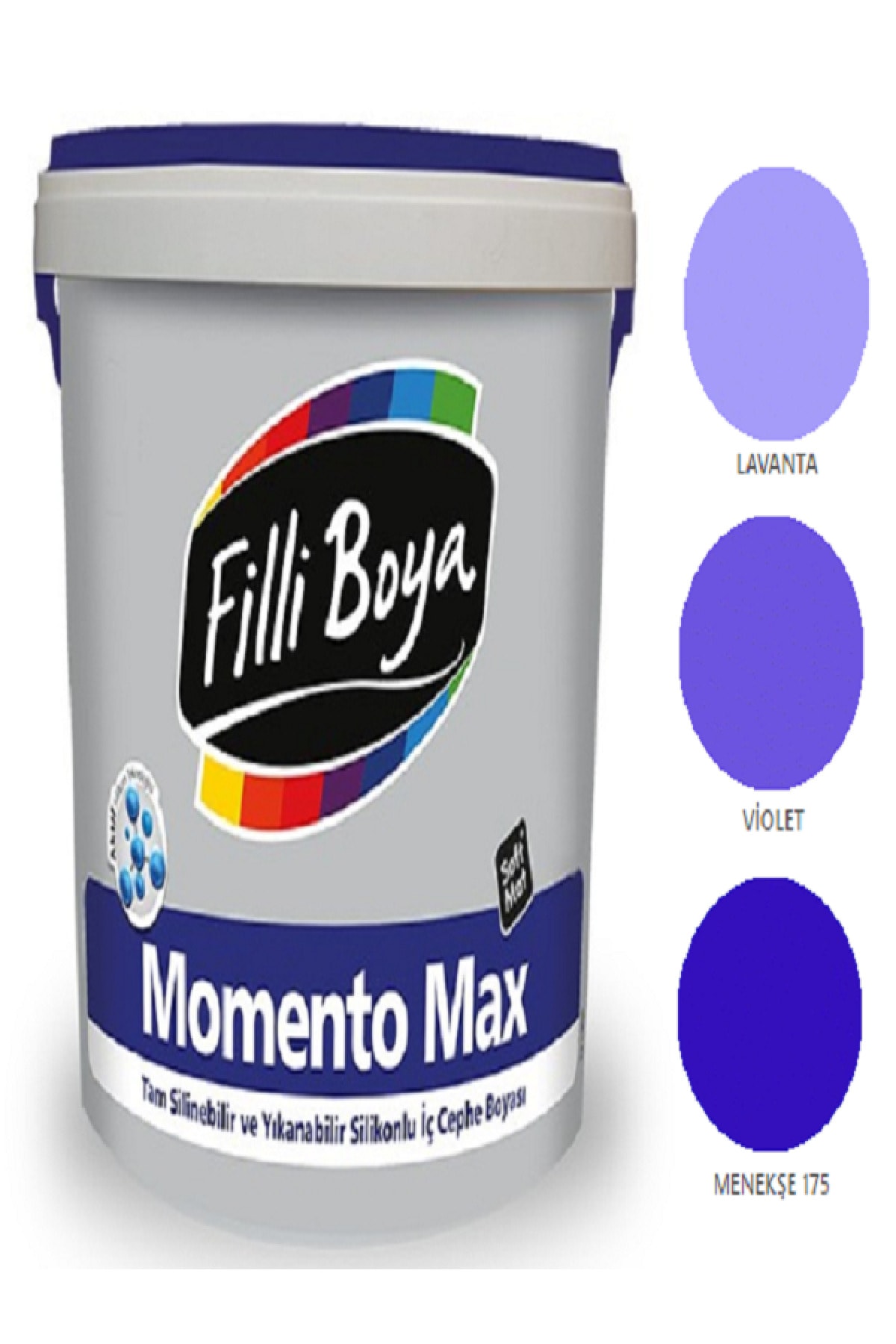 Momento Max Tam Silinebilir Yıkanabilir Silikonlu Mat Boya 15lt (menekşe 175)