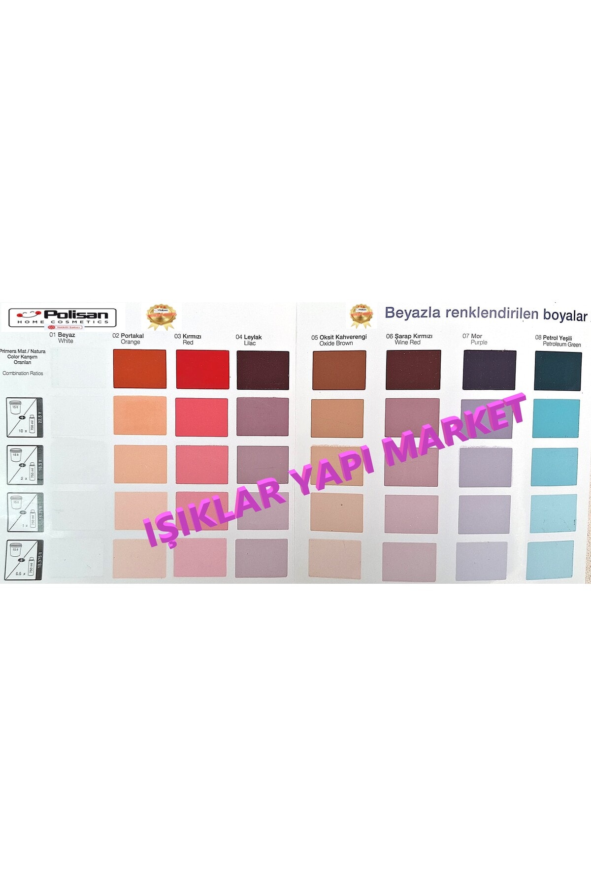 POLİSAN Natura Color -su Bazlı -duvar Boyası -tüp Boya -0,25lt. (BEYAZ BOYA RENKLENDİRİR)