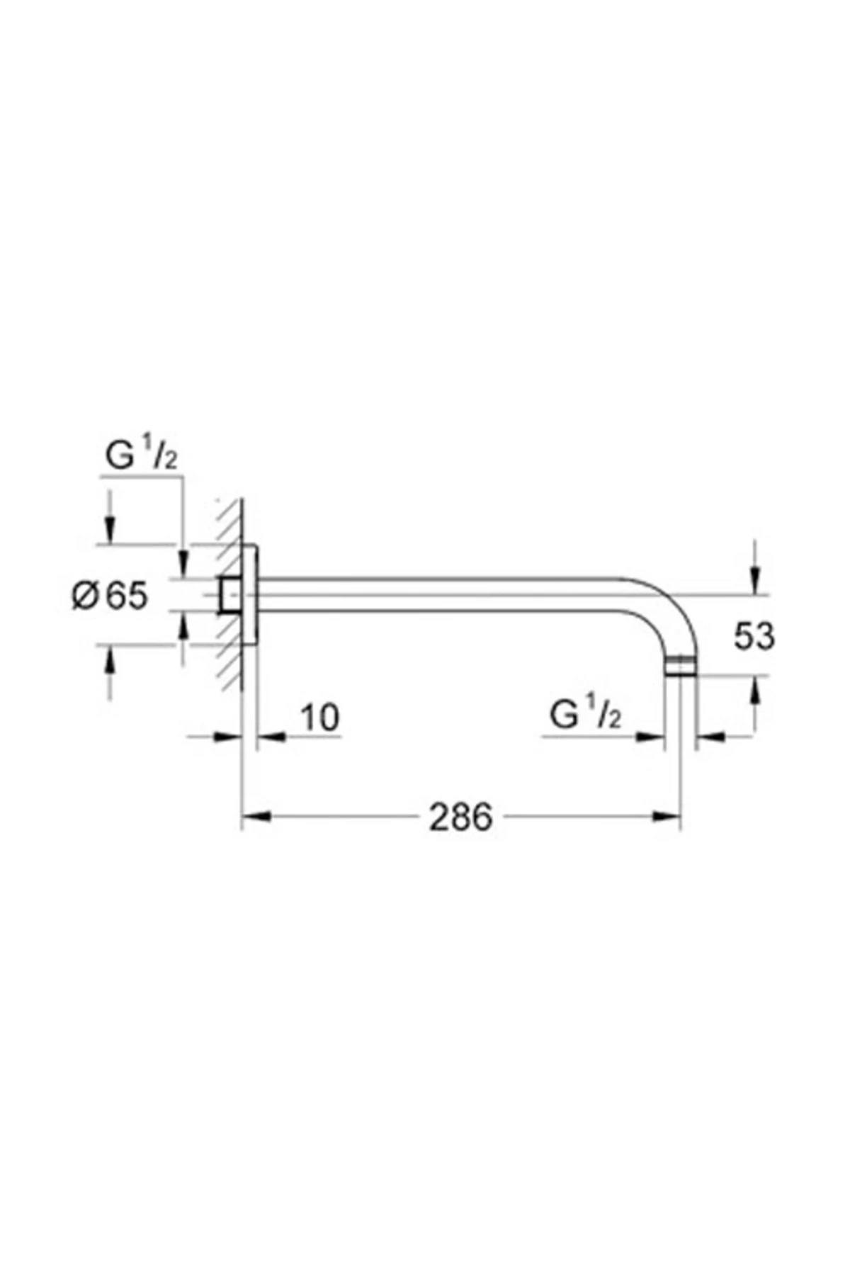 Rainshower Duş Başlığı Kolu, 286 mm, Krom, 28576000