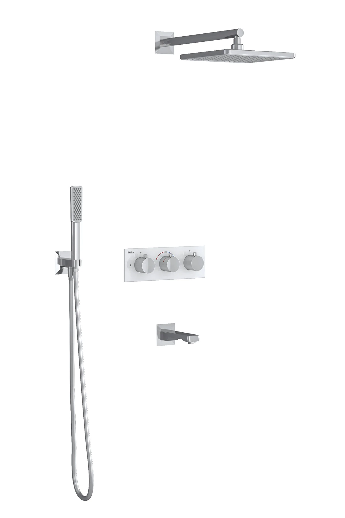 Lande Termostatik Üç Yönlü-beyaz Camlı