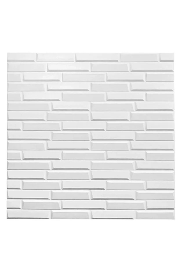 Nw55 Opak Küçük Taş Desen Kendinden Yapışkanlı Sünger Esnek Beyaz Duvar Paneli 70x77 Cm 6 Adet