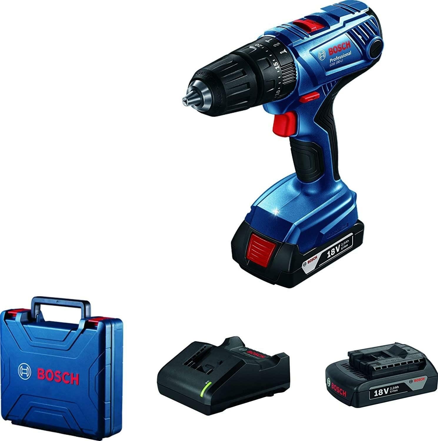 Professional GSB 180 Li 18 Volt 2.0 Ah Çift Akülü Darbeli Delme Vidalama