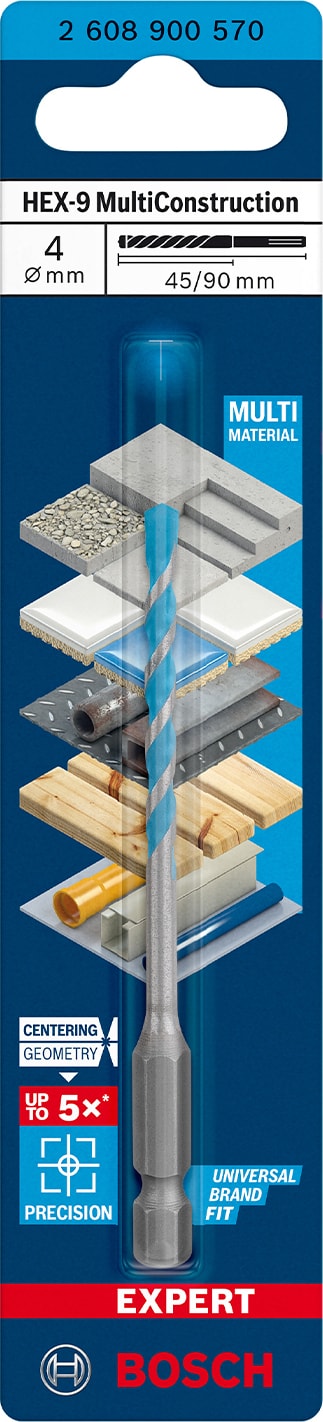 BOSCH Expert Hex-9 Multiconstruction Delme Ucu 4 x 45 x 90 mm