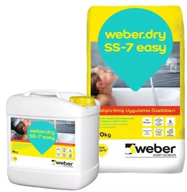 Weber Dry SS-7 Easy Çimento Esaslı Çift Komponentli Yarı Elastik Su Yalıtım Harcı 26 kg set