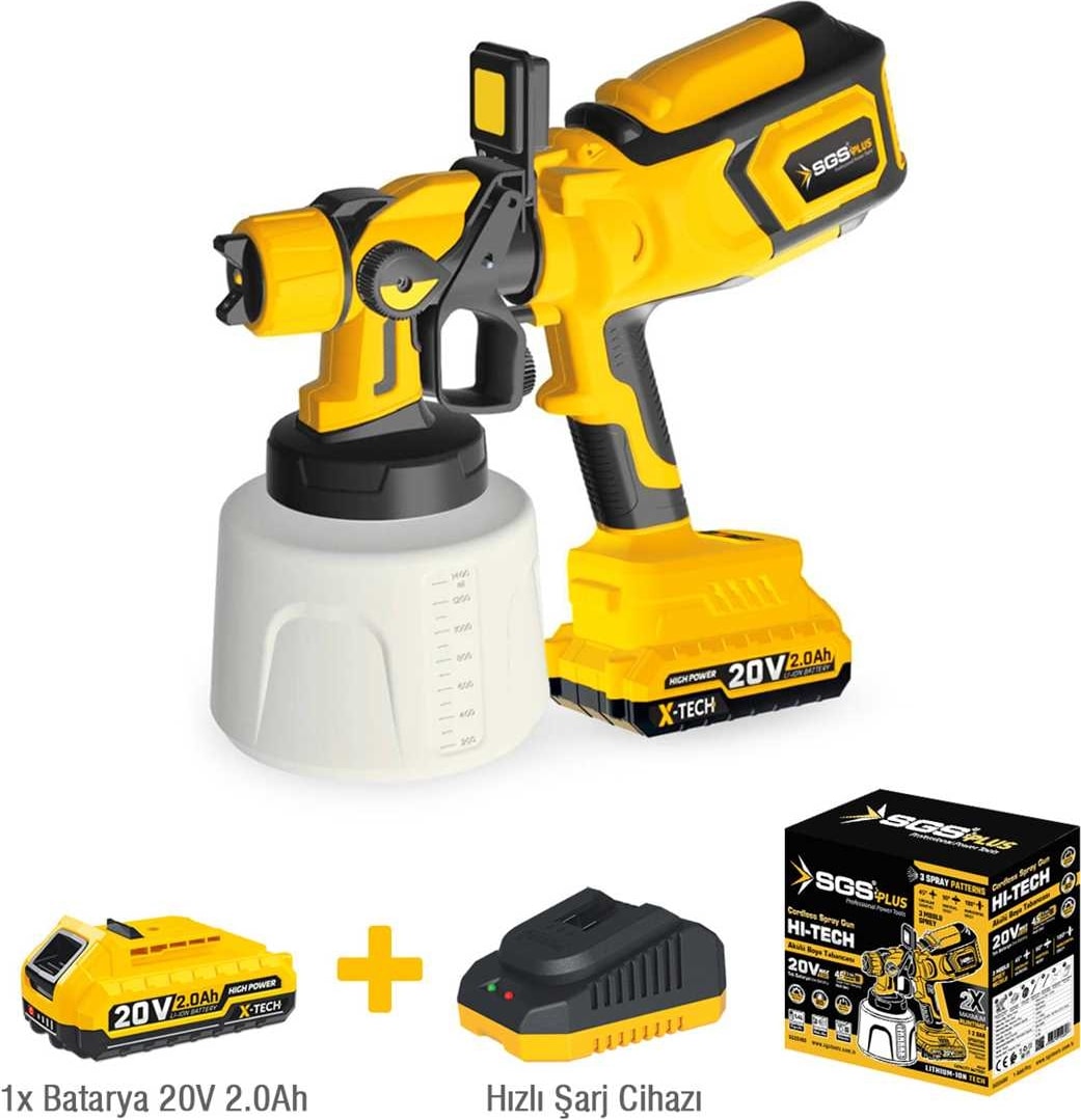 SGS 5460 Akülü Boya Tabancası 20V 1*2.0AH