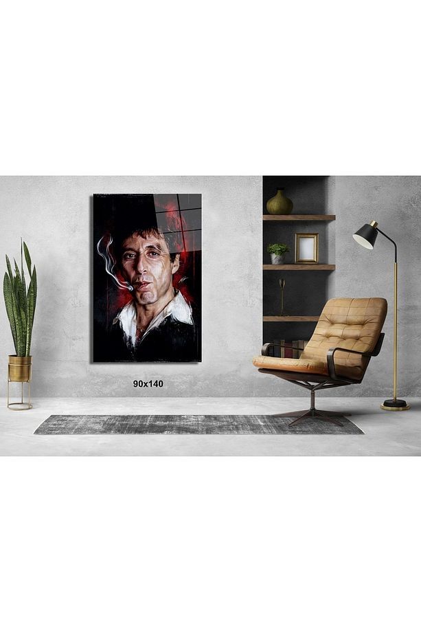 Tony Montana SCARFACE Sinema Ve Ünlüler Cam Tablo #PCT0913