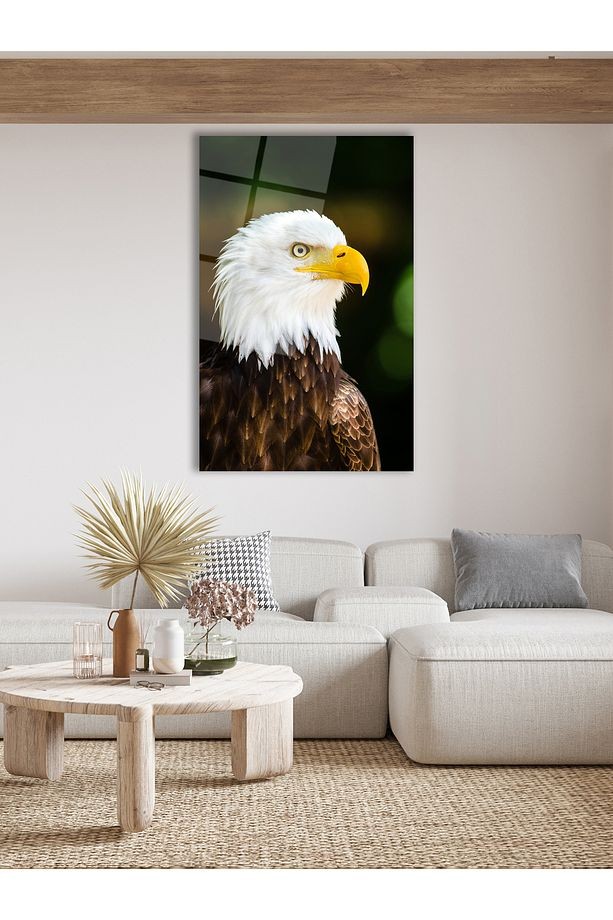 Kartal Dikey Cam Tablo, Modern Ev Ofis Salon Duvar Dekoru, Hediyelik Tablo Dekor