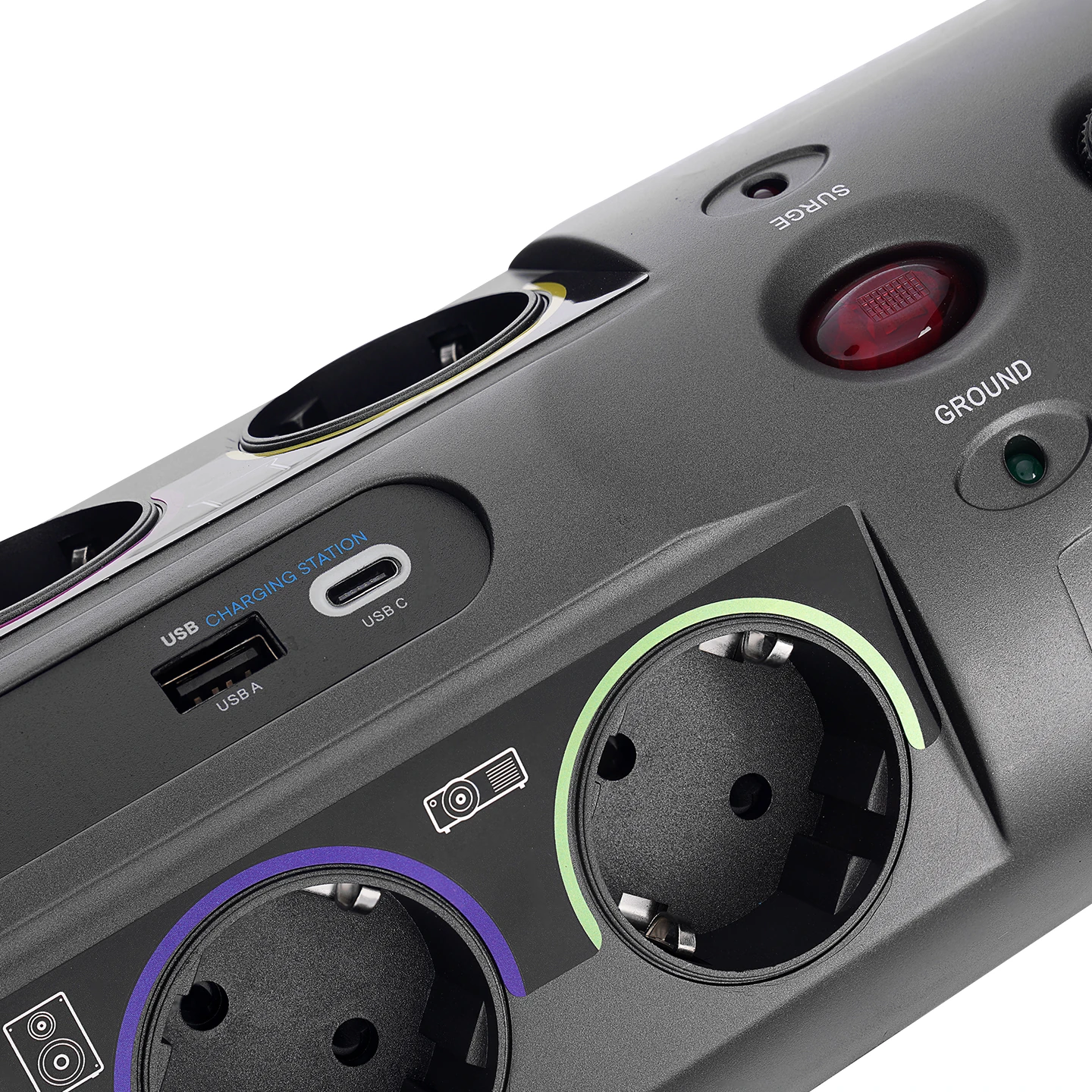 SP10AF 1.8M 1860 Joule 1.5mm 1 Usb 1 TypeC 2.1A/5V 16A 250V 3680W 10'lu Akım Korumalı Priz