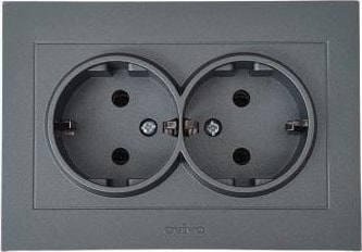 Grano Füme Ikili Topraklı Priz Modül+Kapak