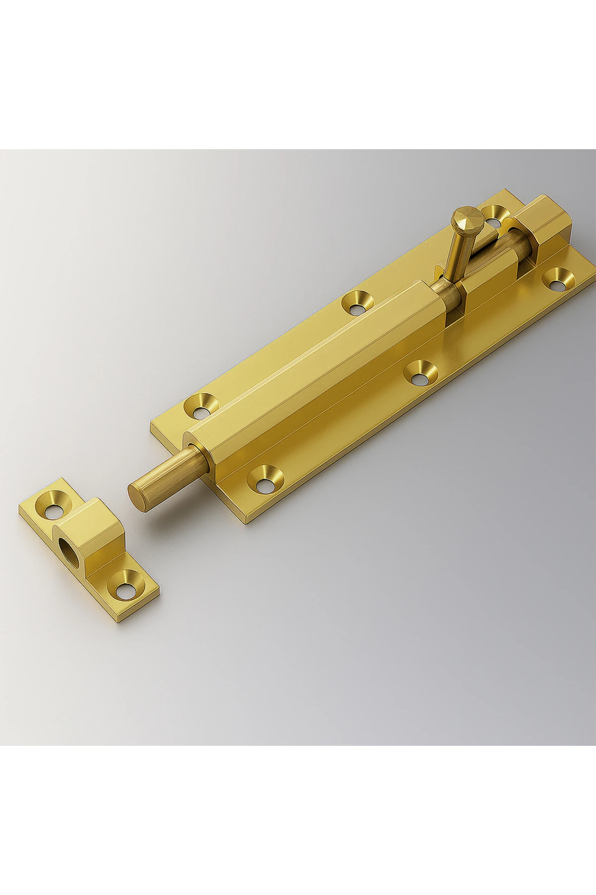 Metal Mavzer Sürgü Kilit Vidalı Kapı Pencere İç Dış Dolap Kilidi Sürgüsü Emniyet Mandalı Pirinç Renk