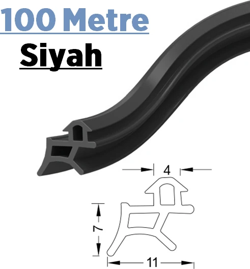 Pen Markalarının Kapı Pencere Contası Pvc Fitili 100 Metre Siyah Tüm Standart Pvc