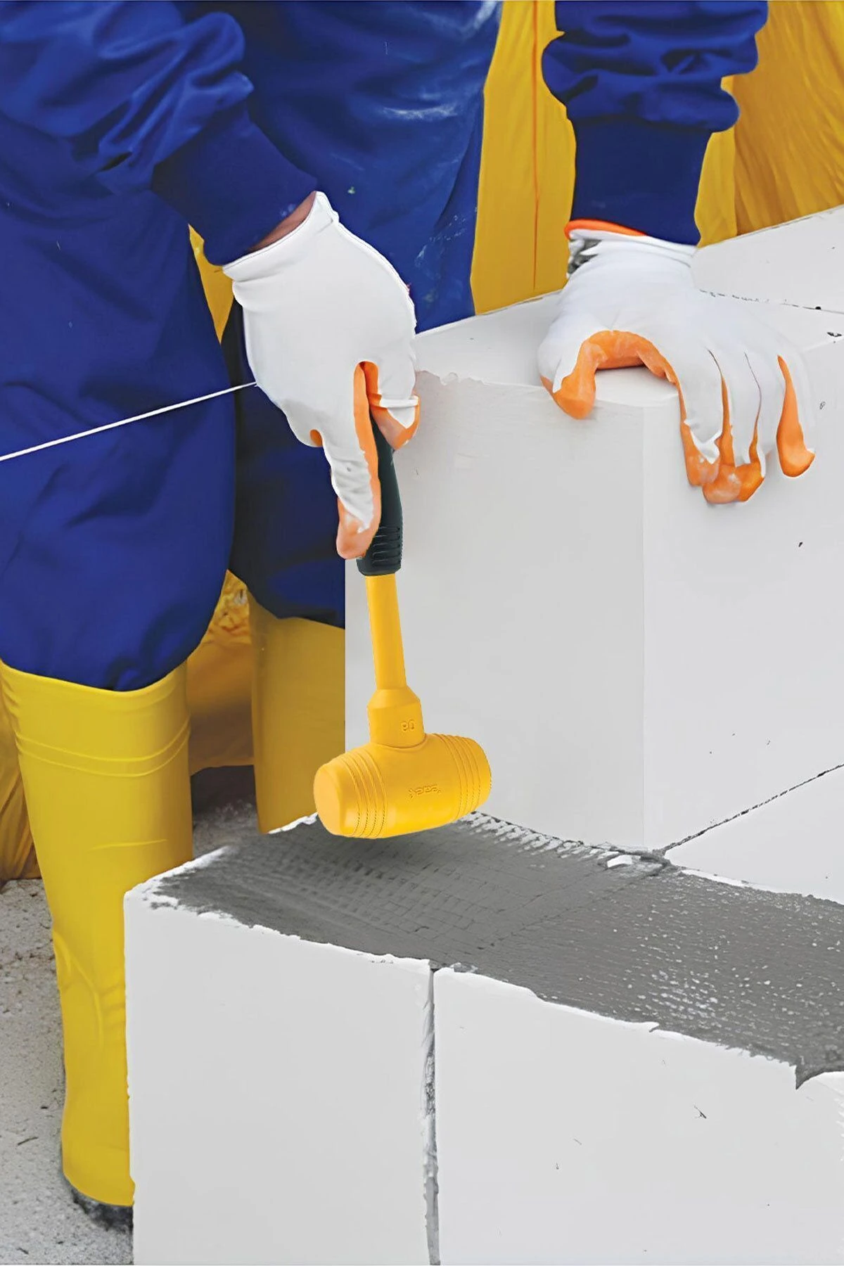 PVS Tokmak Fayans Fayansçı Tokmağı Çekiç Seramik Karo Döşeme Parke Tadilat 50 lik Sarı Siyah