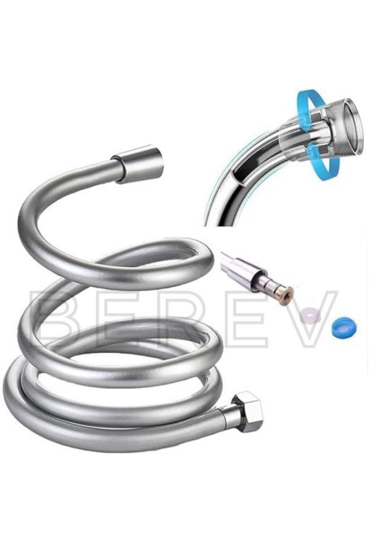 3 Fonksiyonlu Start Stop Tuşlu Filtreli Basınçlı Masaj Etkili Duş Başlığı Krom Pvc Hortum ve Mafsal