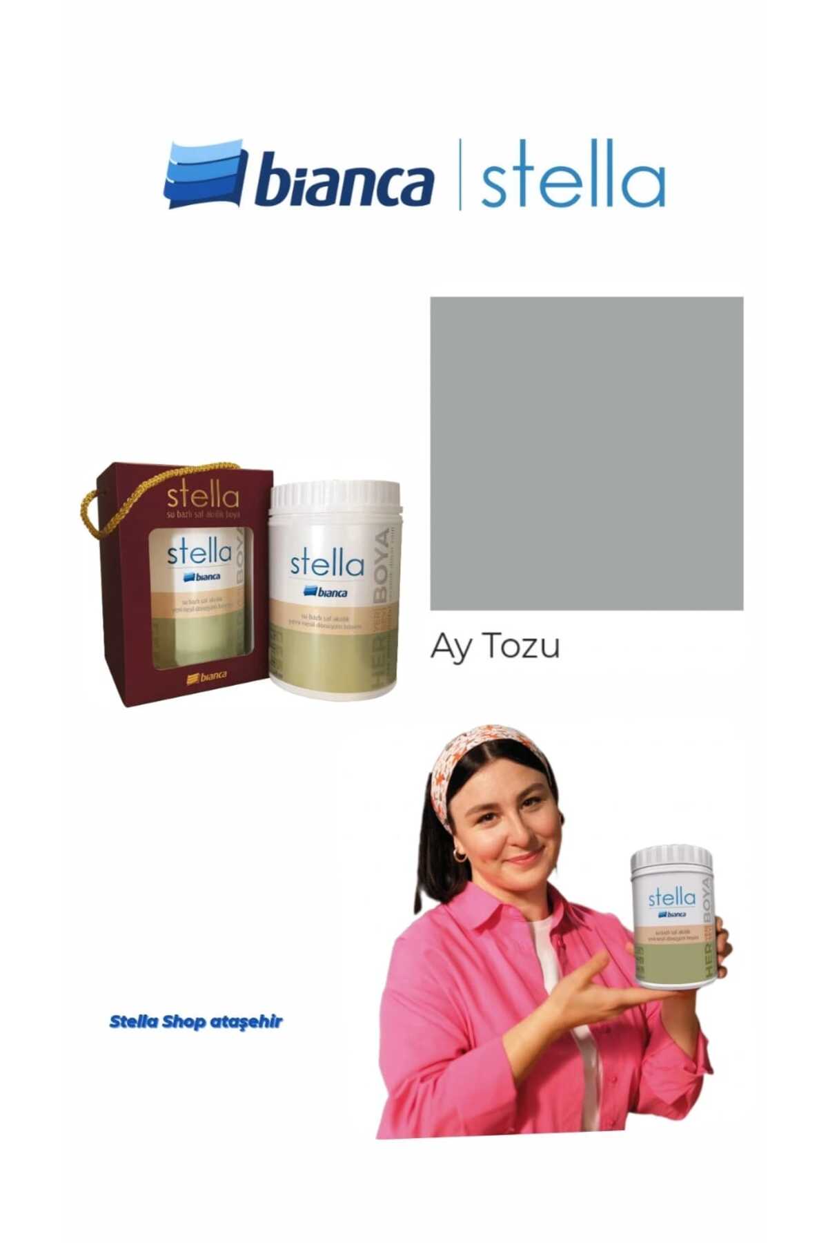 Stella Su Bazlı Saf Akrilik Boya 1lt - Ay Tozu