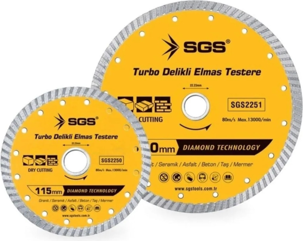 SGS Turbo Delikli Elmas Testere 115 mm SGS2250