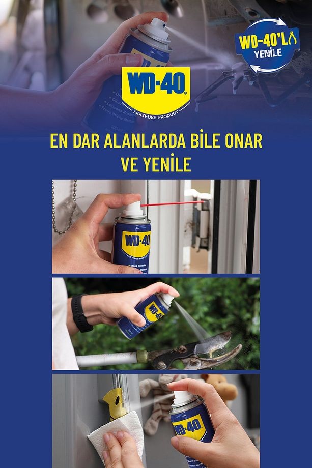 Çok Amaçlı Sıvı, Yağ Çözücü, Pas Sökücü, Temizleyici ve Koruyucu, 200 ml X 3 Adet