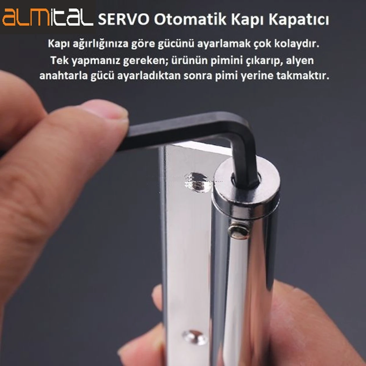 SERVO Krom, otomatik kapı kapatıcı (kapı itme yayı, bahçe kapısı, oda kapısı, daire kapısı kapatıcı)