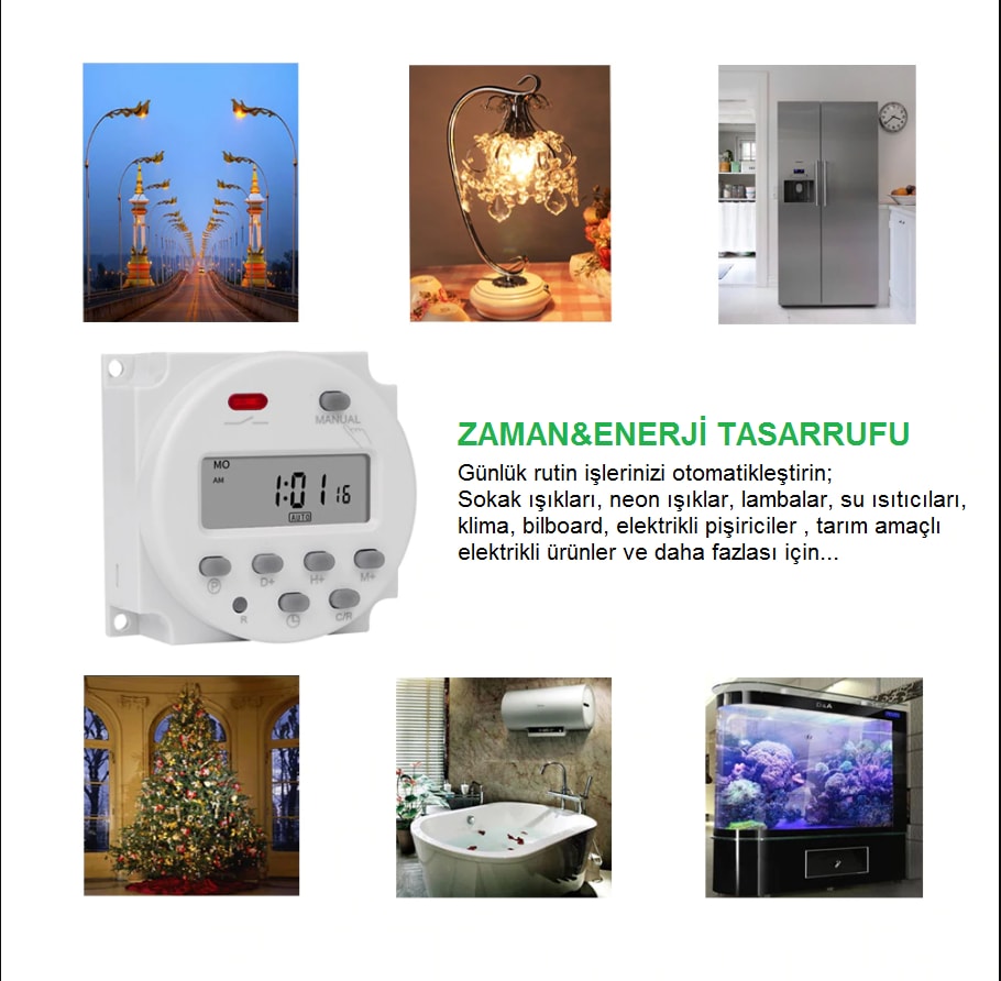 CN101A Programlanabilir Gecikmeli Zaman Ayarlı Haftalık 12V Röle Kuluçka Röle