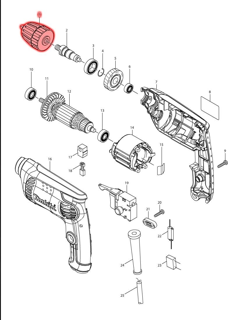 MAKİTA 6413 Mandren 10 mm Ürün Kodu 763180-0