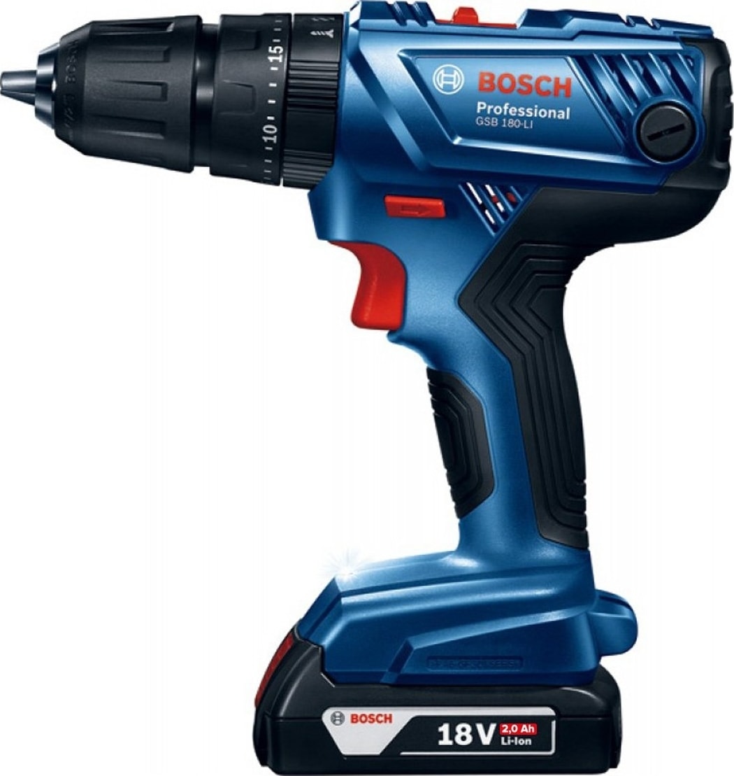BOSCH Gsb 180-LI 18V 2AH Darbeli Akülü Vidalama Şarjlı Matkap + 10 Parça Vidalama Ucu Seti