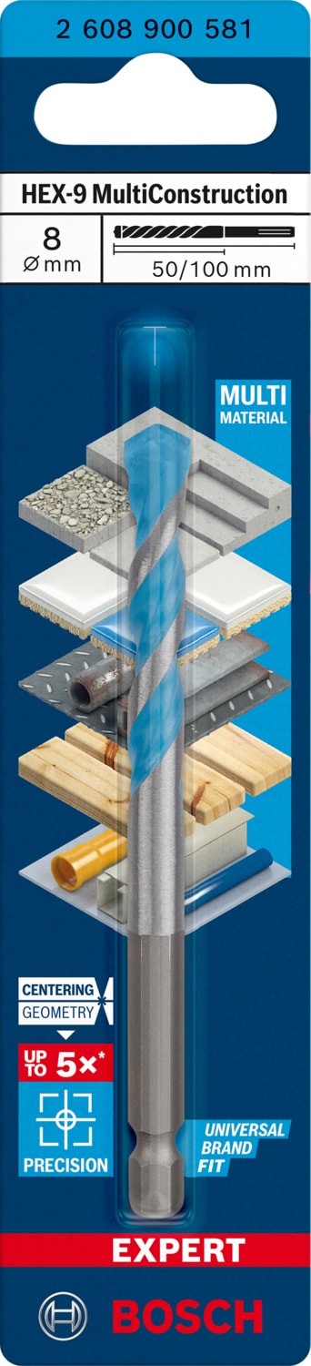 BOSCH Expert Hex-9 Multiconstruction Delme Ucu 8 x 50 x 100 mm