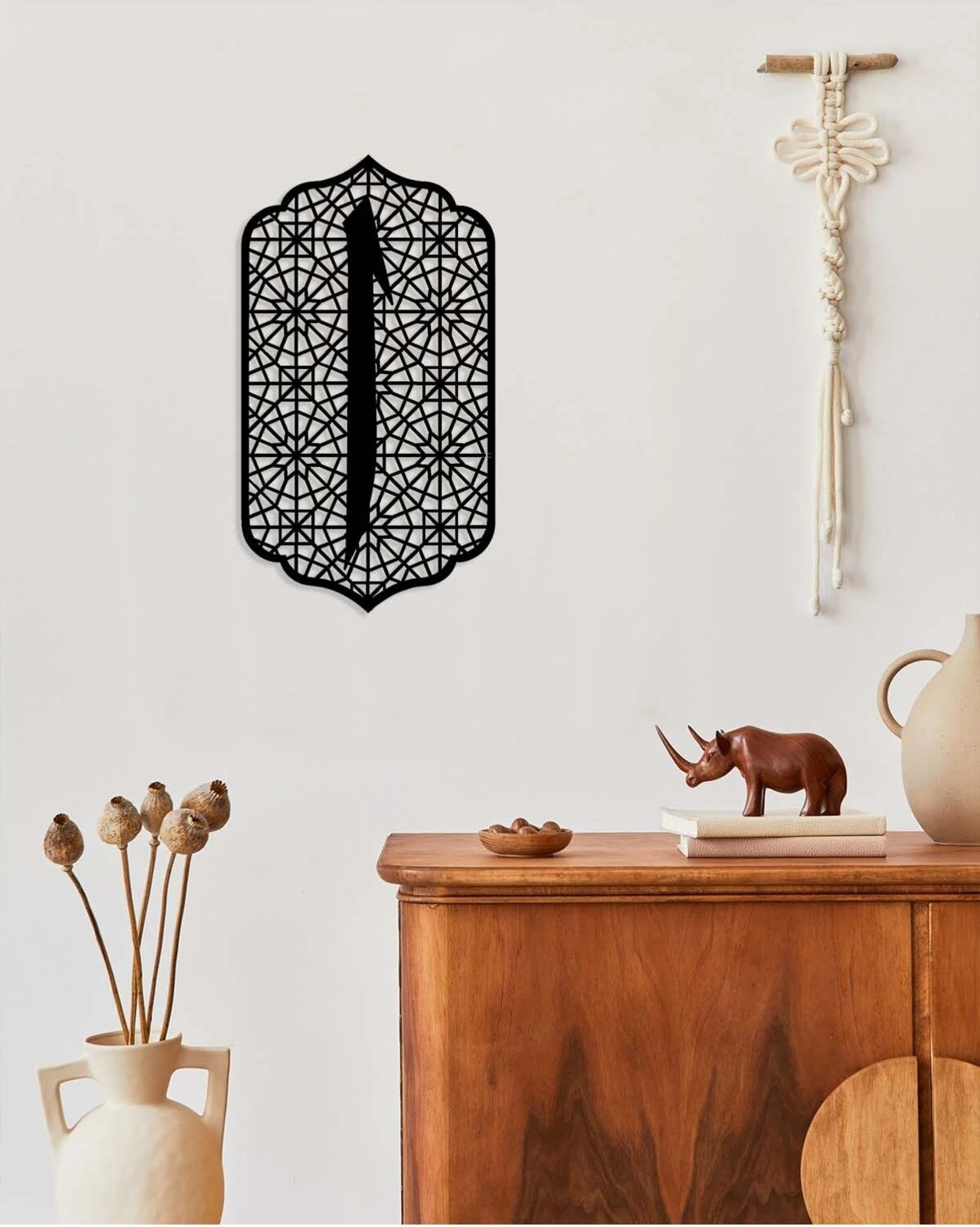 -Elif Islami Metal Tablo - Islami Ev Dekorasyonu - Dini Duvar Tabloları - 50 X 90 - Cm - Sıyah-Islm-003