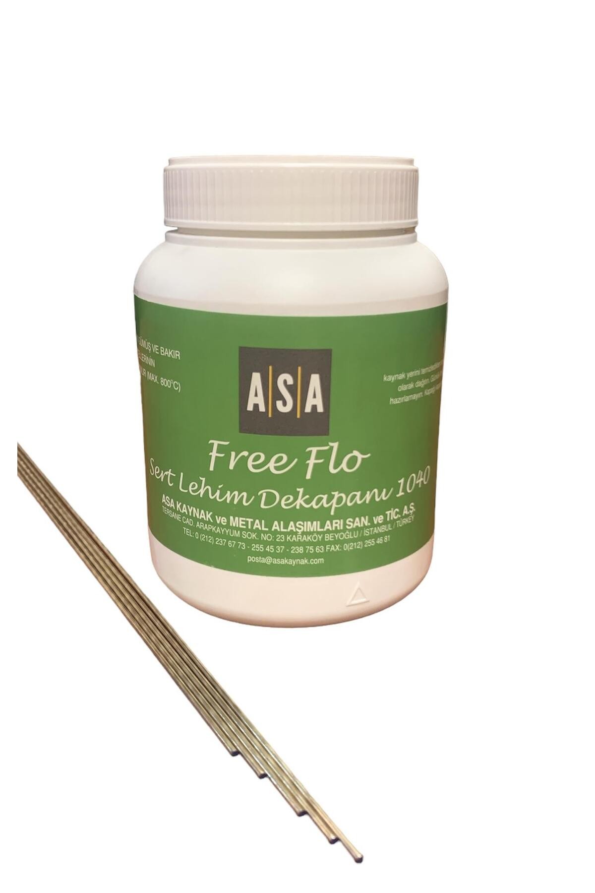 GÜMÜŞ KAYNAK DEKAPANI ASA FREE-FLO (500 GR) +GÜMÜŞ KAYNAK TELİ %50 2 MM (5 ADET)
