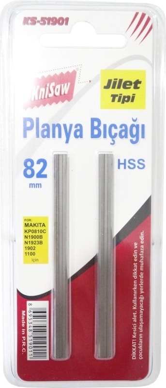 KS51901 Planya Bıçağı Jilet Tipi 82 mm 2'li Set