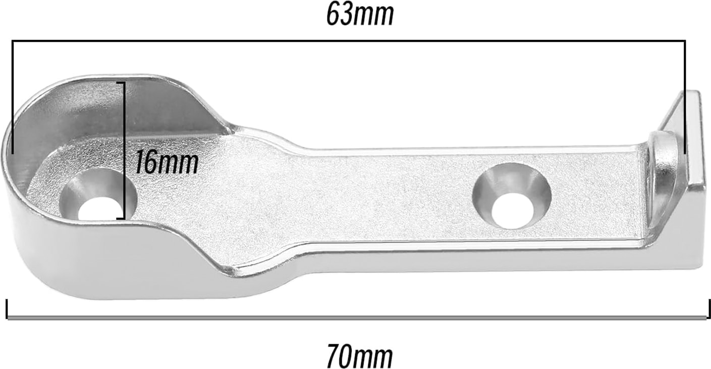 (2 Adet) Uzun Askı Flanşı Dolap Boru Sabitleme Kıyafet Elbise Askı Flanş Aparatı Krom 60 mm