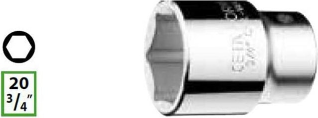 3/4"6 Köşe Lokma Anahtar-19 mm C32-H19