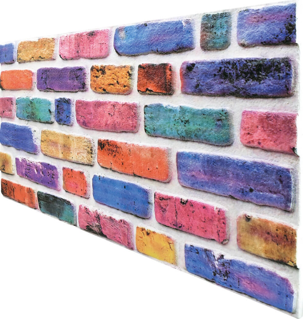 5 Adet (2,5m2) x Tuğla Desenli 3 Boyutlu Renkli Strafor Köpük Duvar Kaplama Paneli (BR-564)