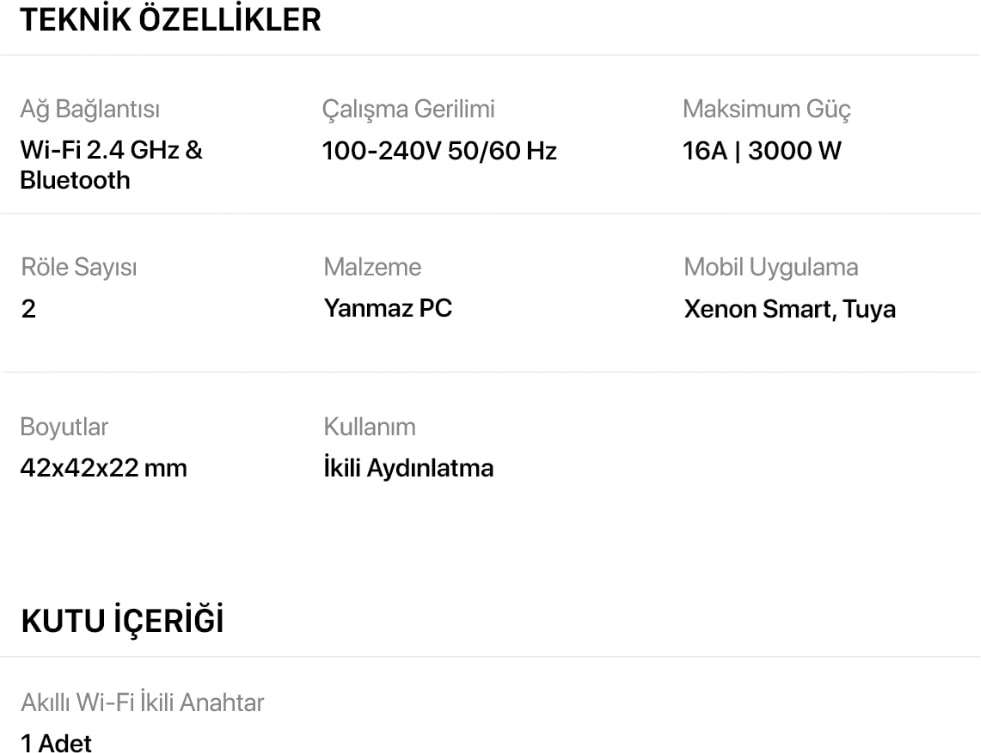 Uyumlu Wifi Iki Çıkışlı Akıllı Anahtar Ikili Switch