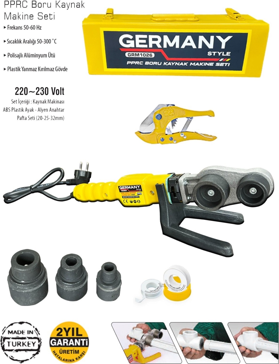 650 Watt Pvc Boru Kaynak Seti