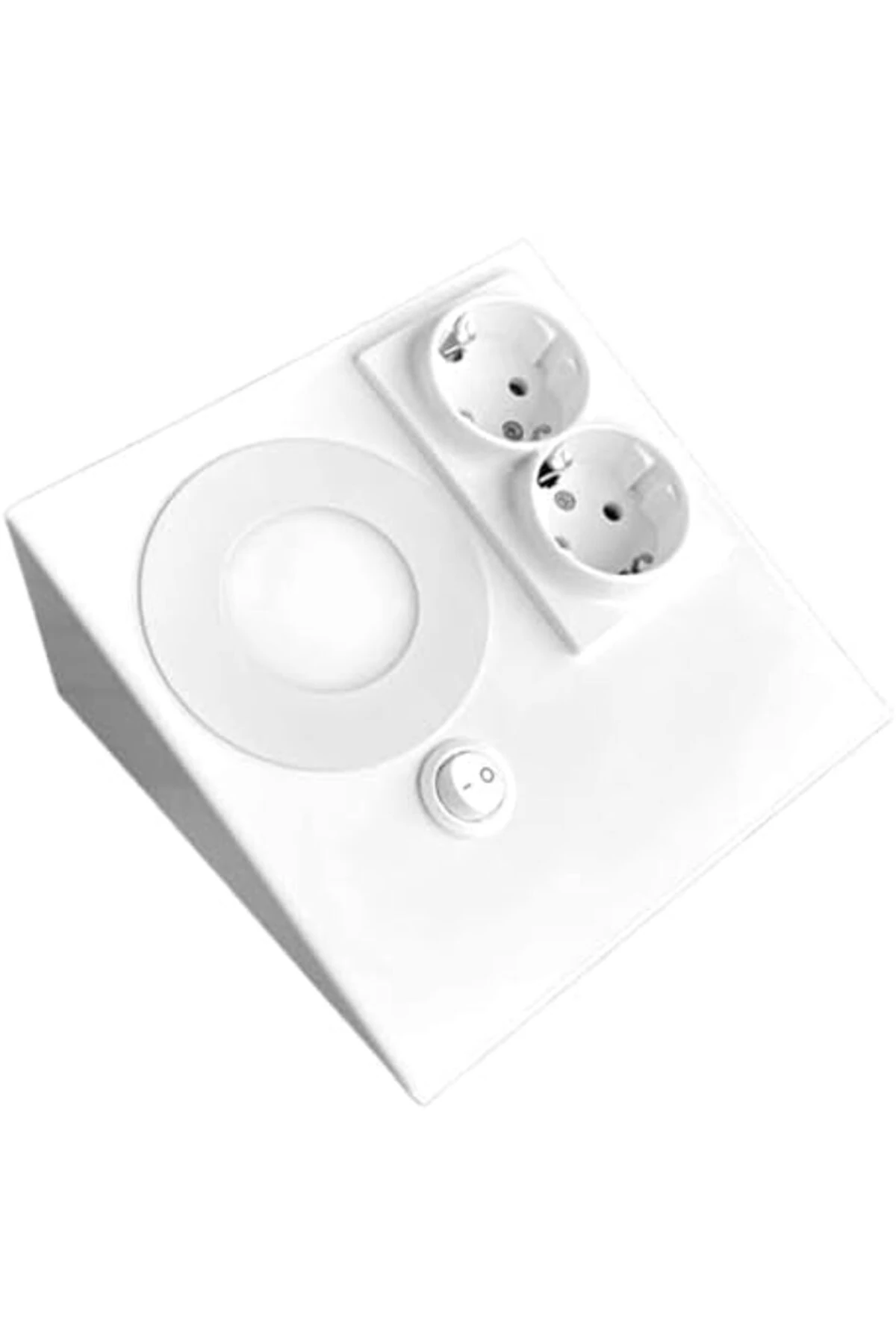 Tezgah Altı Priz Çifli Panel Spot Beyaz Kasa Beyaz Işık 2130b 1112232