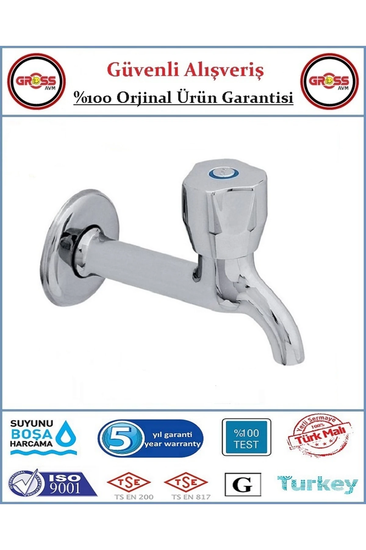 E.C.A Pınar Uzun Musluk - %100 Prinç - Ürün - 5 Yıl Garanti