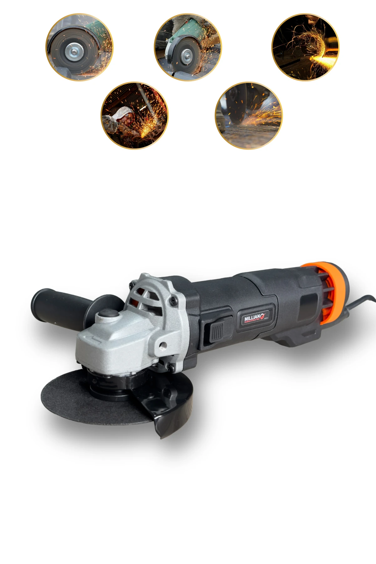 Profesyonel 3800 Watt Bakır Sargılı 115 mm Metal Şanzıman Avuç İçi Taşlama Spiral Canavar Makinesi