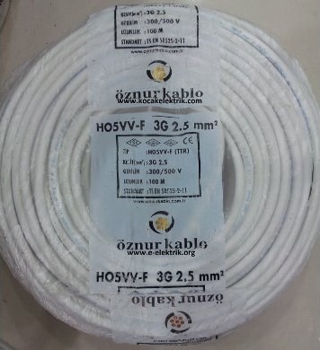 3 x 2,5 TTR Kablo 100 Mt H05VV-F 300/500 V Güçlü Elektrik İletimi