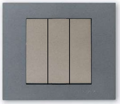 Grano Metalik Üçlü Anahtar Antrasit + Füme Çerçeve