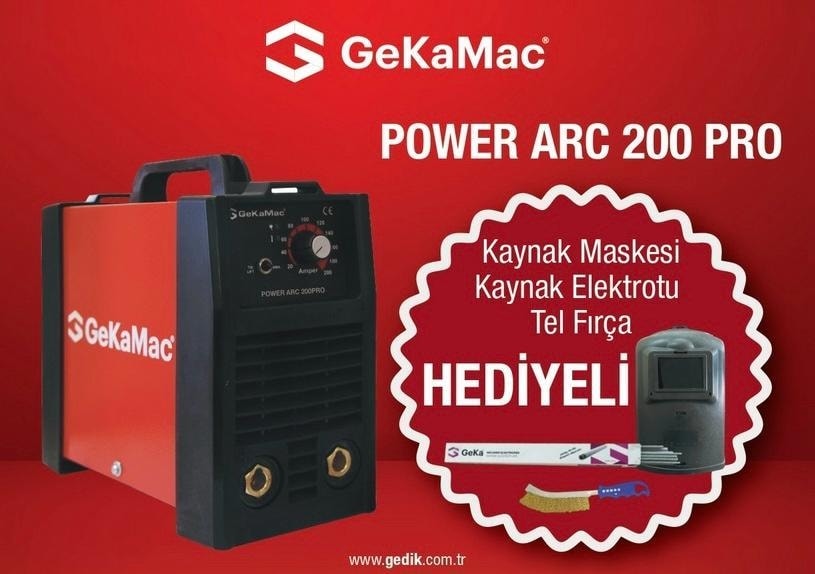 Power Arc 200 Pro Inverter Kaynak Makinası Kaynak Maskesi Elektrodu Fırçası Hediyeli